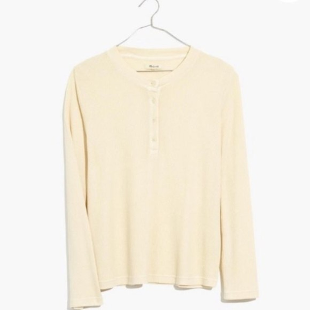 Garment dyed thermal henley layering piece tee